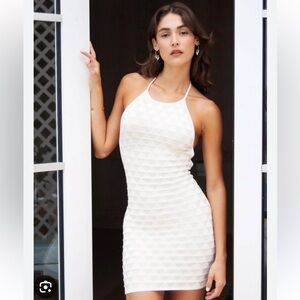 BNWT Solid & Striped Kelly Mini Dress - Marshmallow and Gold Geo